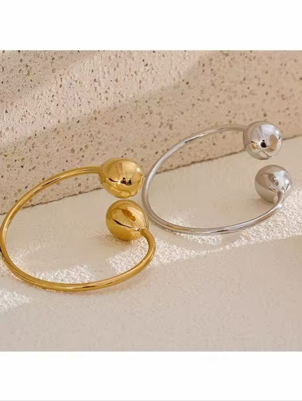 Silver Teardrop Open Cuff Bracelet - Picture 4 of 6